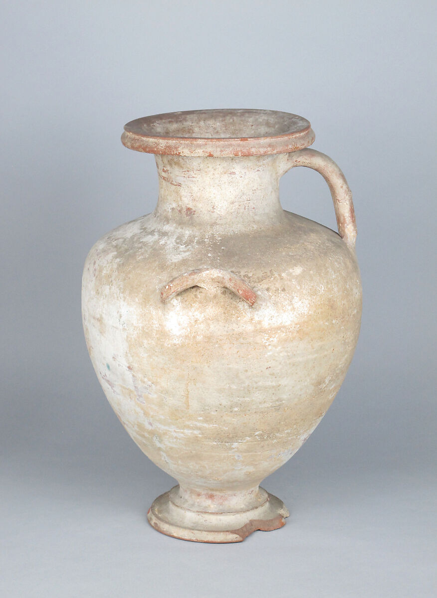 Terracotta Hadra hydria (water jar), Terracotta, Greek, Egypt, Alexandria-Hadra