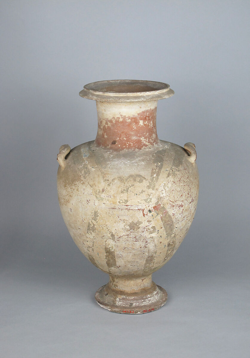 Terracotta Hadra hydria (water jar), Terracotta, Greek, Egypt, Alexandria-Hadra 