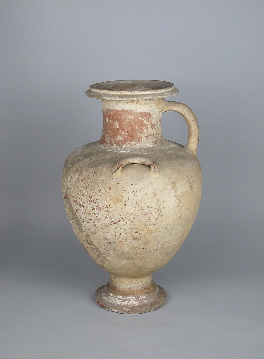 Terracotta Hadra hydria (water jar), Terracotta, Greek, Egypt, Alexandria-Hadra