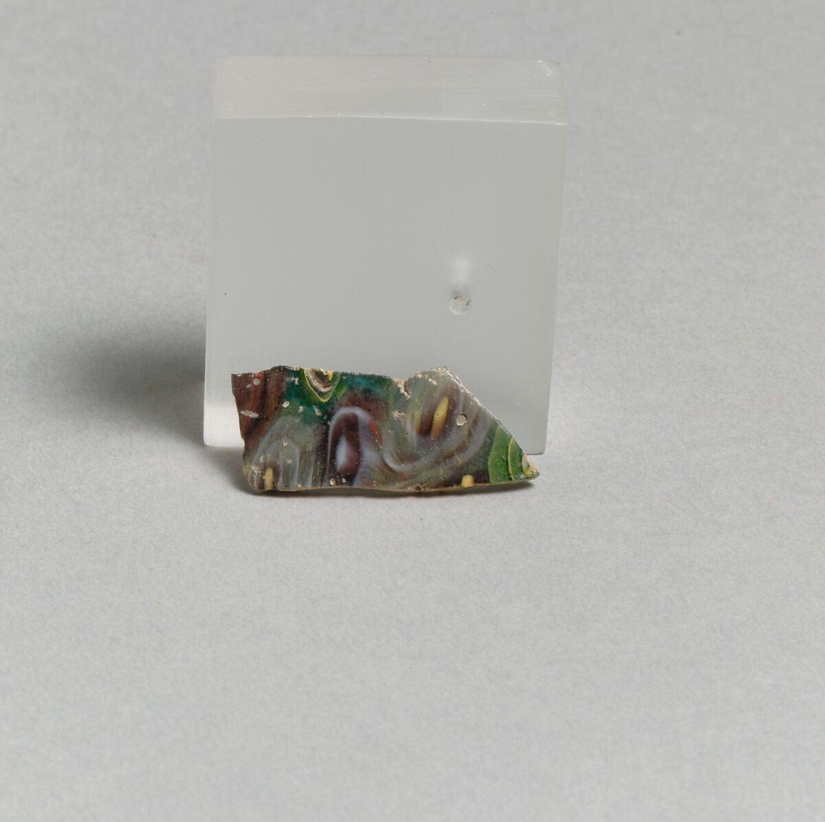 Glass mosaic fragment, Glass, Roman 