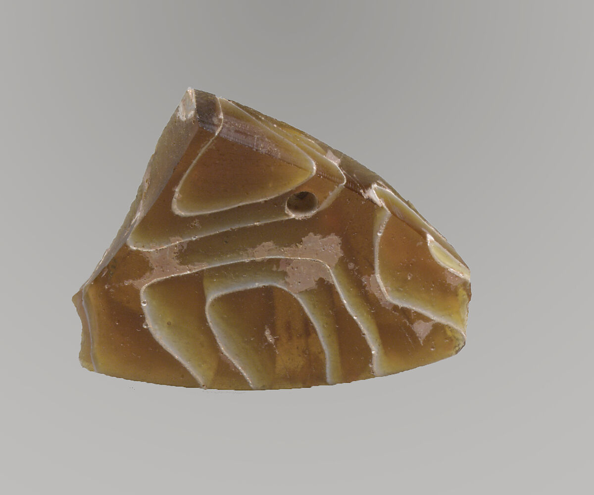 Glass mosaic vessel fragment, Glass, Roman 