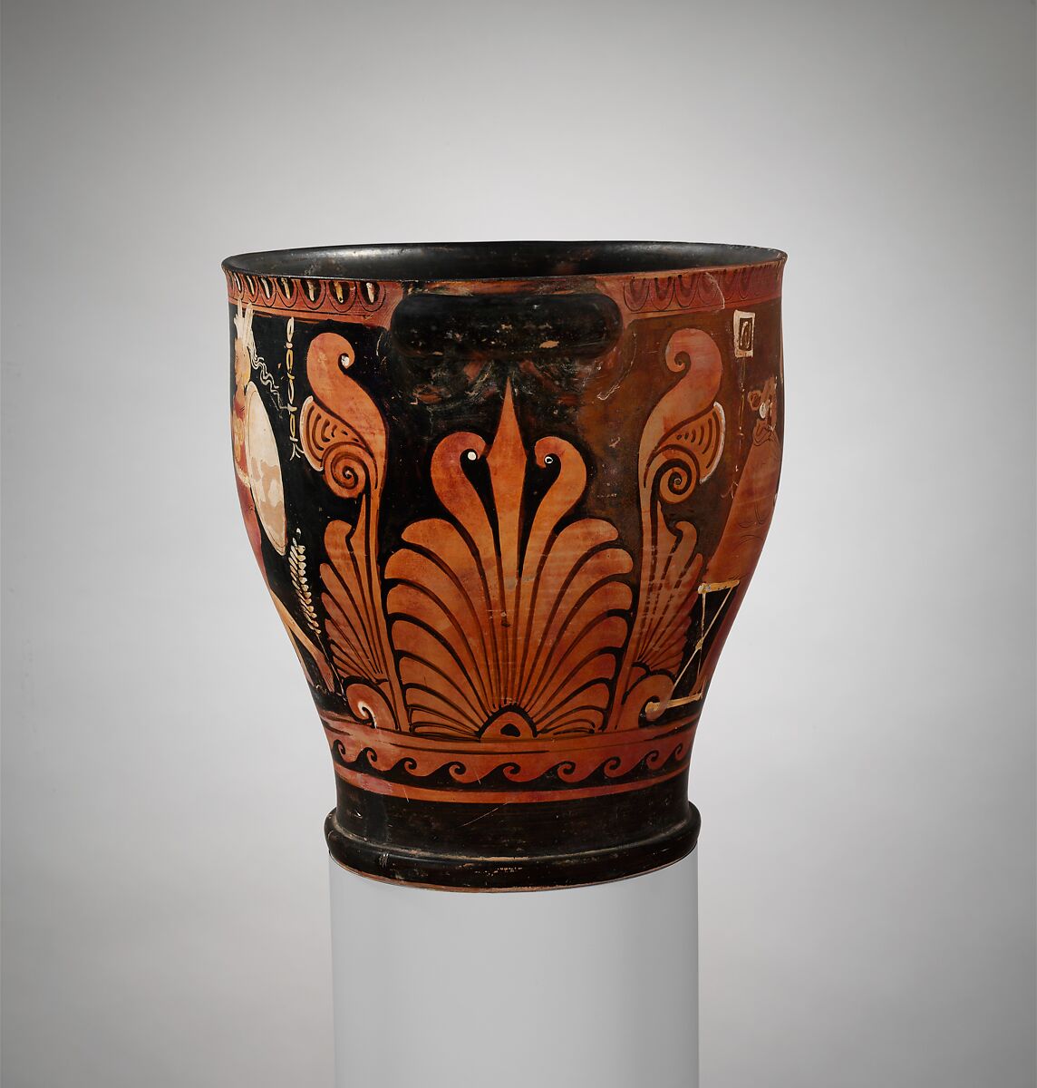 Terracotta skyphos (deep drinking cup), Attributed to the CA Painter, Terracotta, Greek, South Italian, Campanian