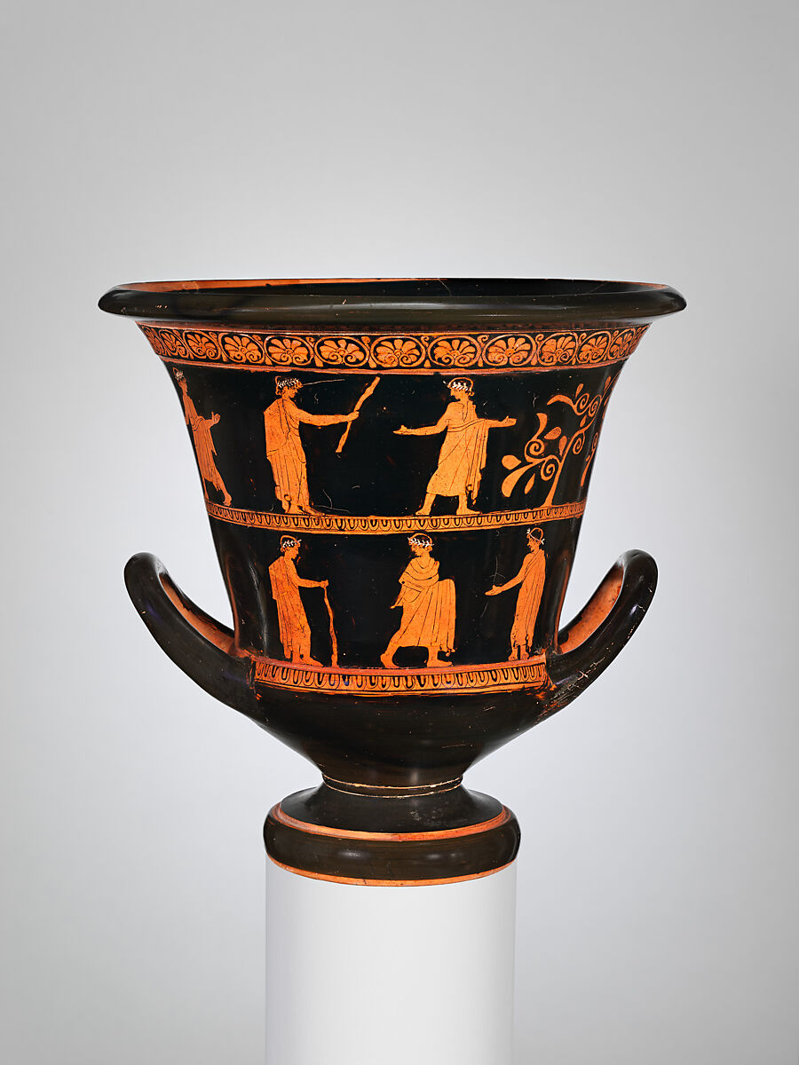 Calyx-krater, Attributed to a follower of Douris, Terracotta, Greek, Attic 