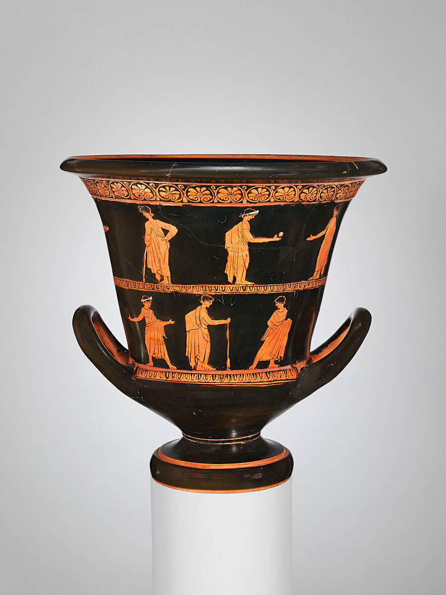 Calyx-krater, Attributed to a follower of Douris, Terracotta, Greek, Attic