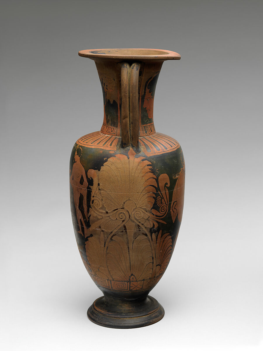 Terracotta neck-amphora (jar), Attributed to the Parrish Painter, Terracotta, Greek, South Italian, Campanian