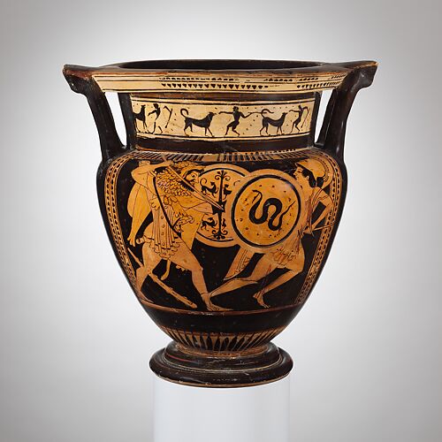 Terracotta column-krater (bowl for mixing wine and water)