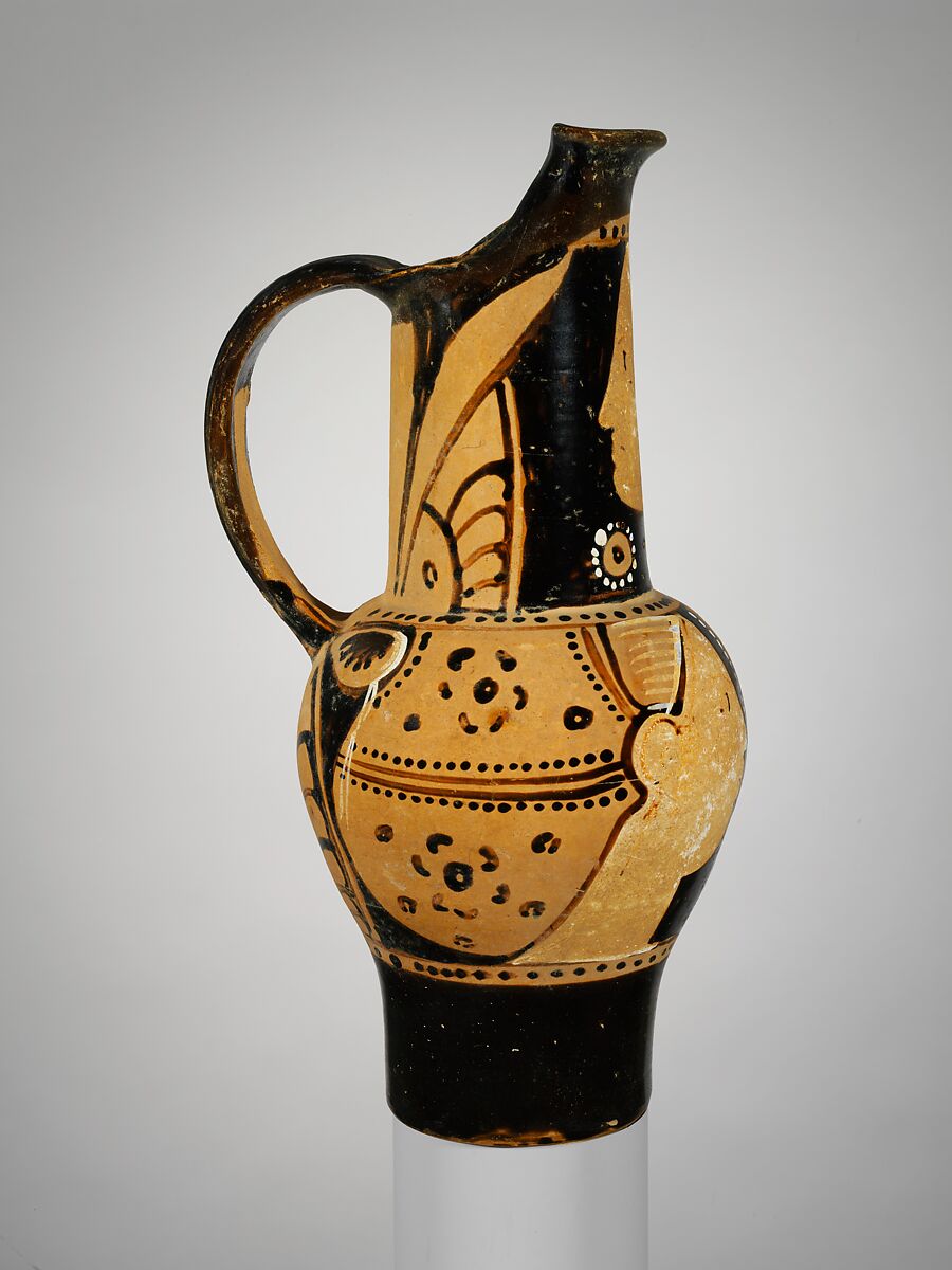 Terracotta oinochoe (jug), Attributed to the Torcop Group, Terracotta, Etruscan