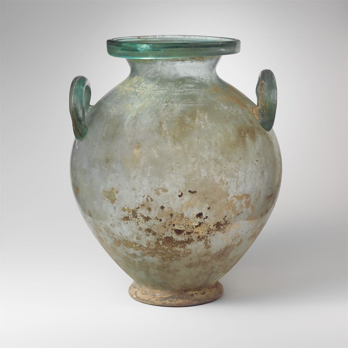 Glass cinerary urn, Glass, Roman 