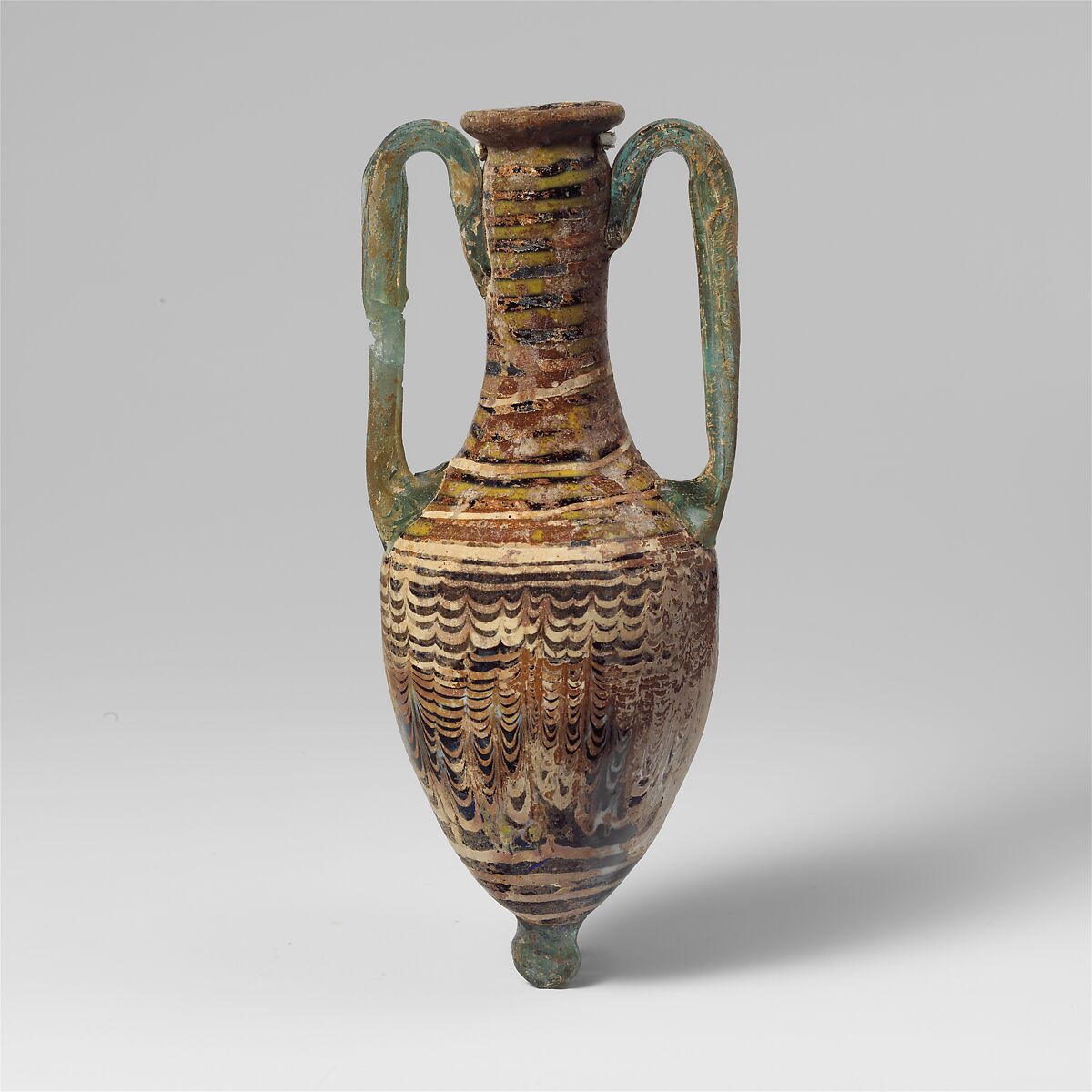 Glass amphoriskos (perfume bottle), Glass, Greek, Eastern Mediterranean 