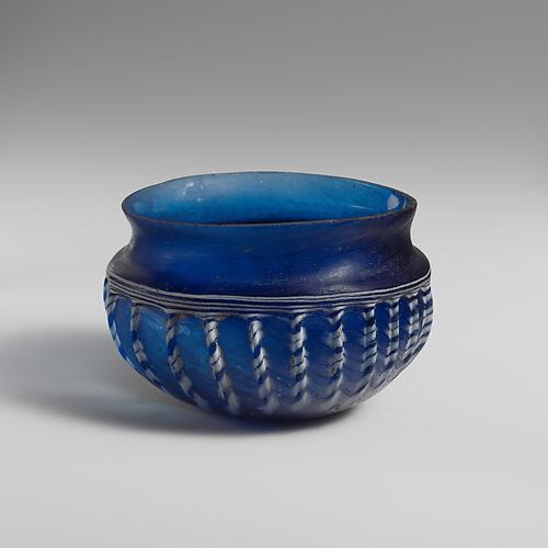 Glass ribbed bowl