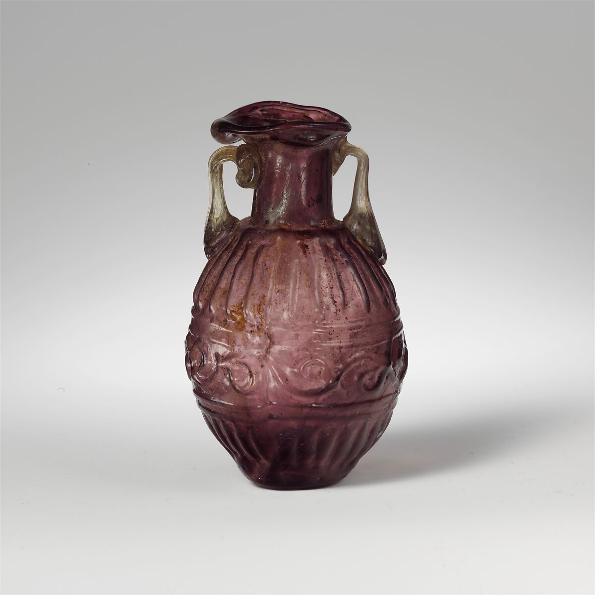 Glass amphoriskos (perfume flask), Glass, Roman, Syrian 