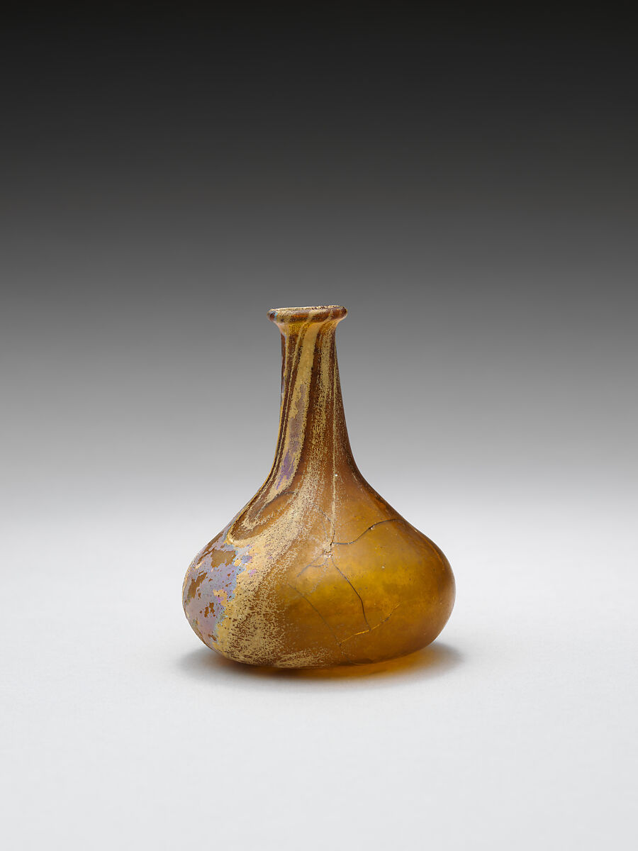 Glass perfume bottle, Glass, Roman