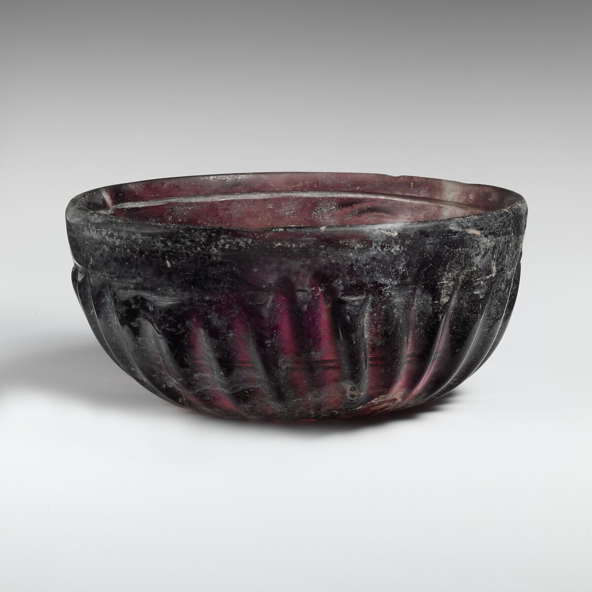 Glass ribbed bowl, Glass, Roman, Syro-Palestinian or Italian 
