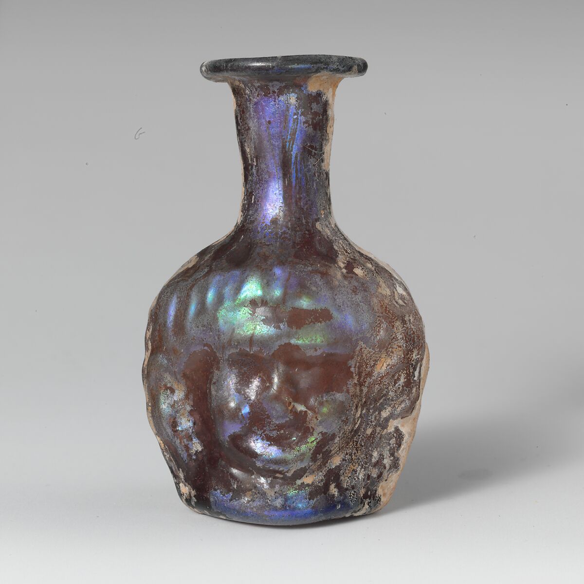 Glass double head-shaped flask, Glass, Roman