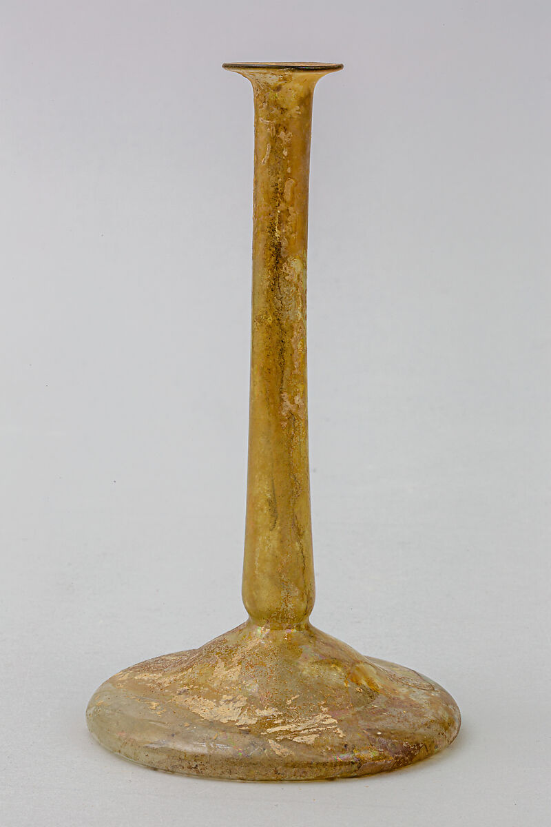 Glass perfume bottle (candlestick unguentarium) | Roman | Mid Imperial ...