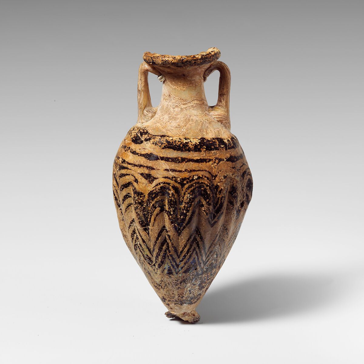 Glass amphoriskos (perfume bottle), Glass, Greek, Eastern Mediterranean 