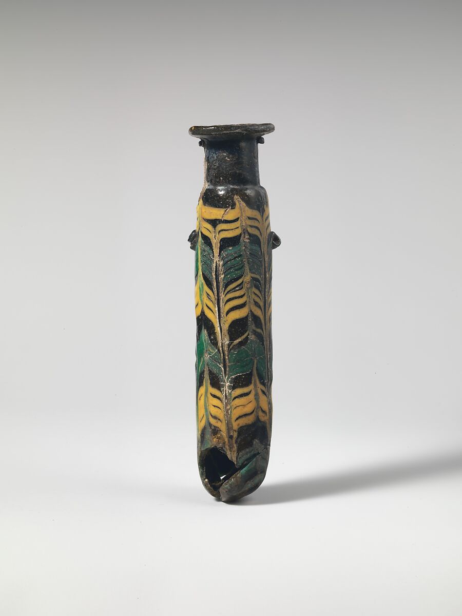 Glass alabastron (perfume bottle), Glass, Greek, Eastern Mediterranean 