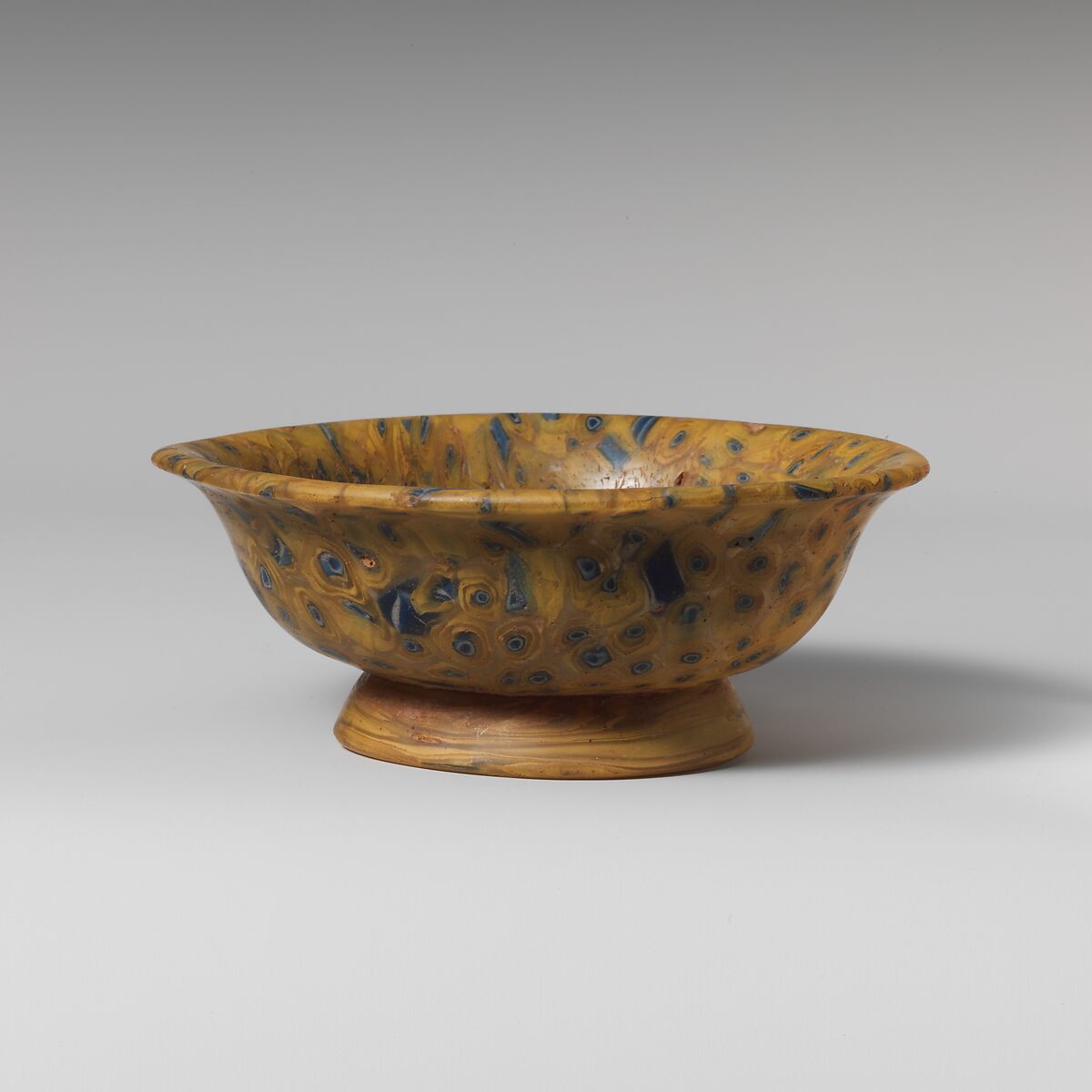 Glass mosaic bowl, Glass, Greek or Roman 