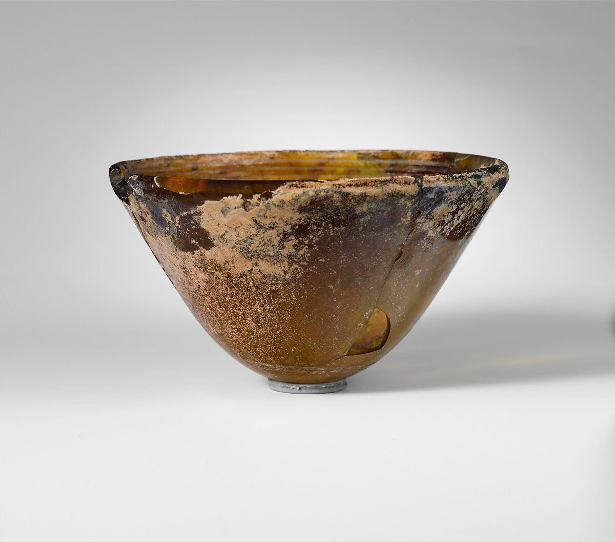 Glass conical bowl, Glass, Greek 