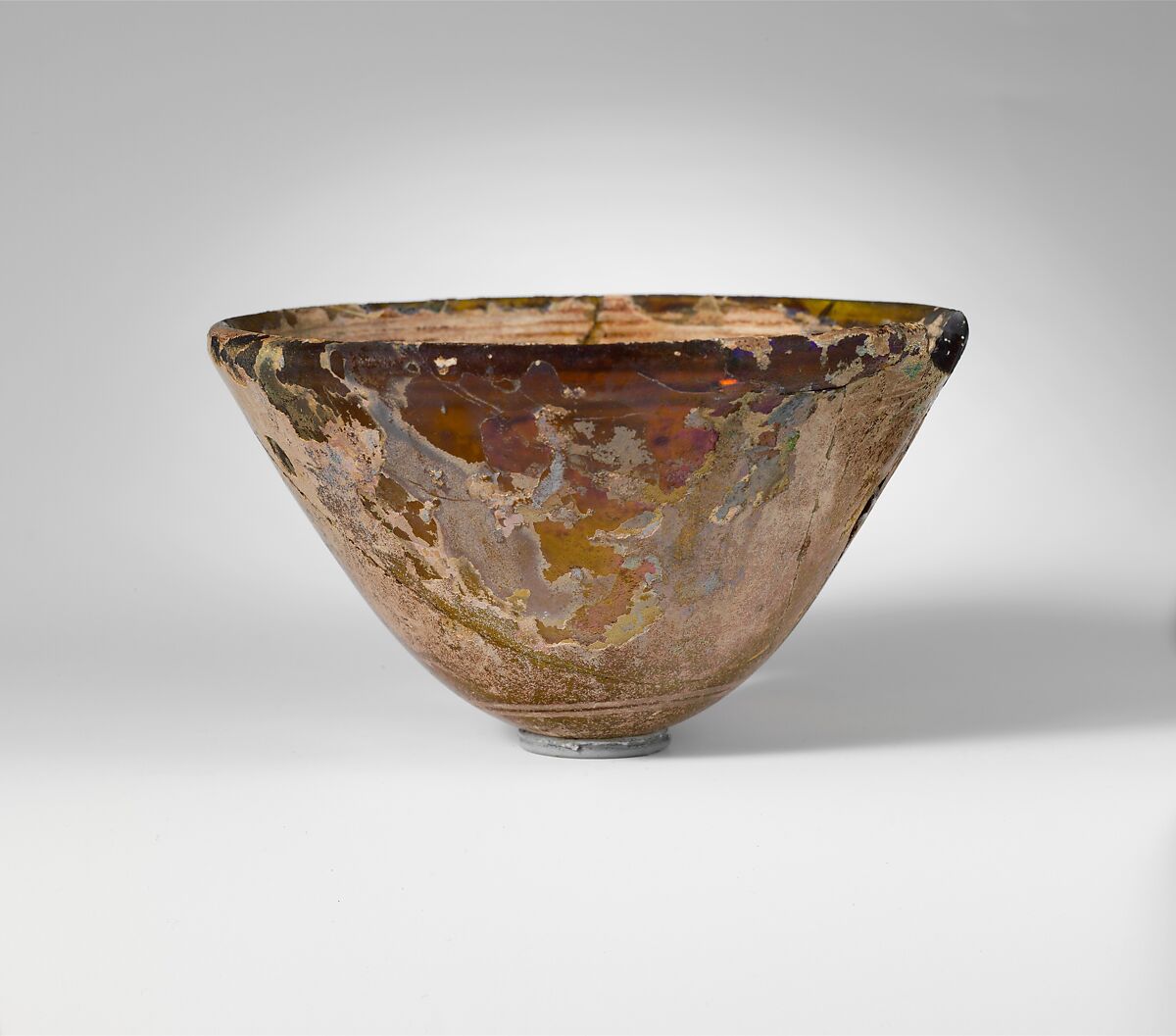 Glass conical bowl, Glass, Greek
