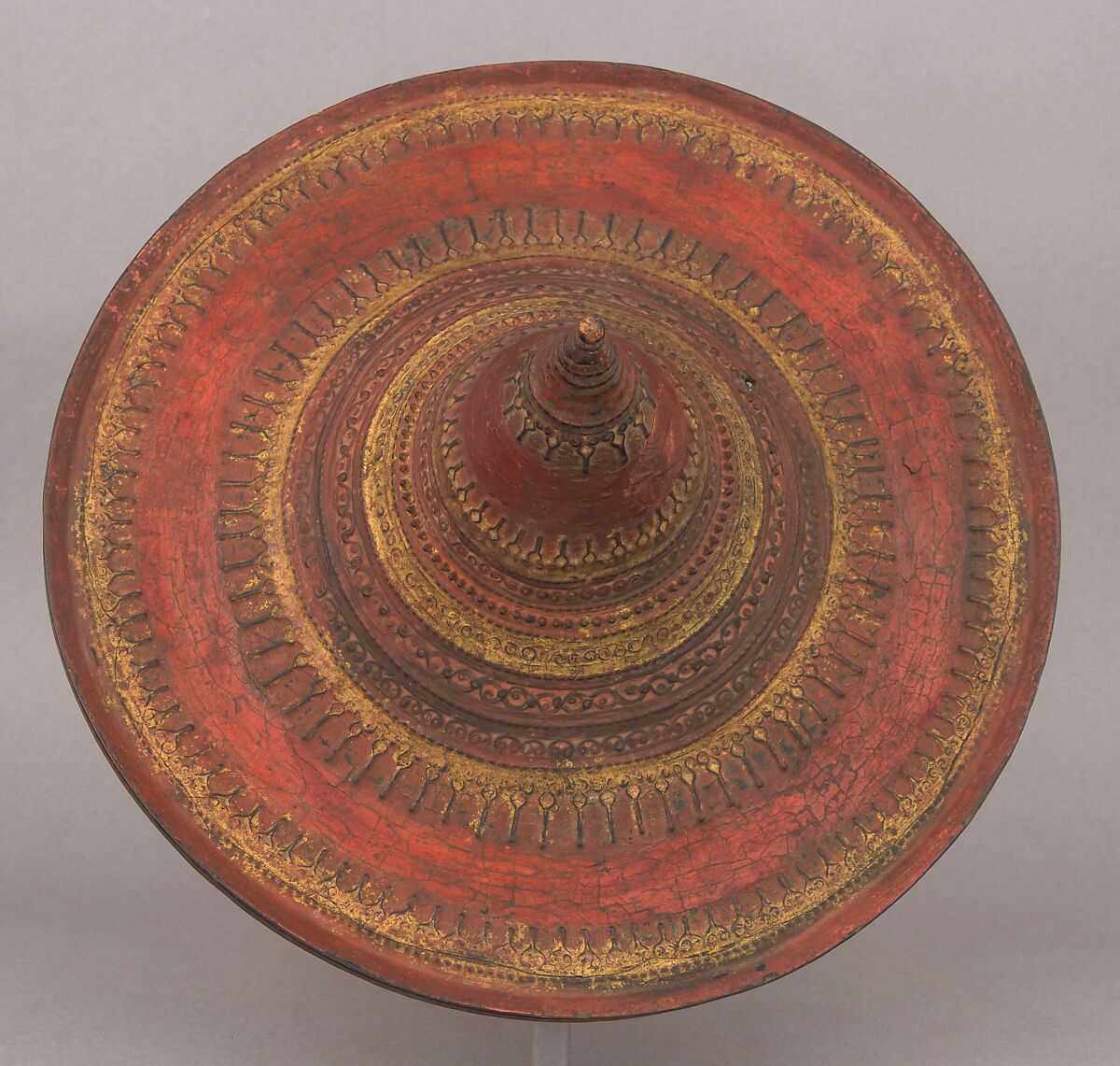 War Hat, Cane, pigment, Cambodian