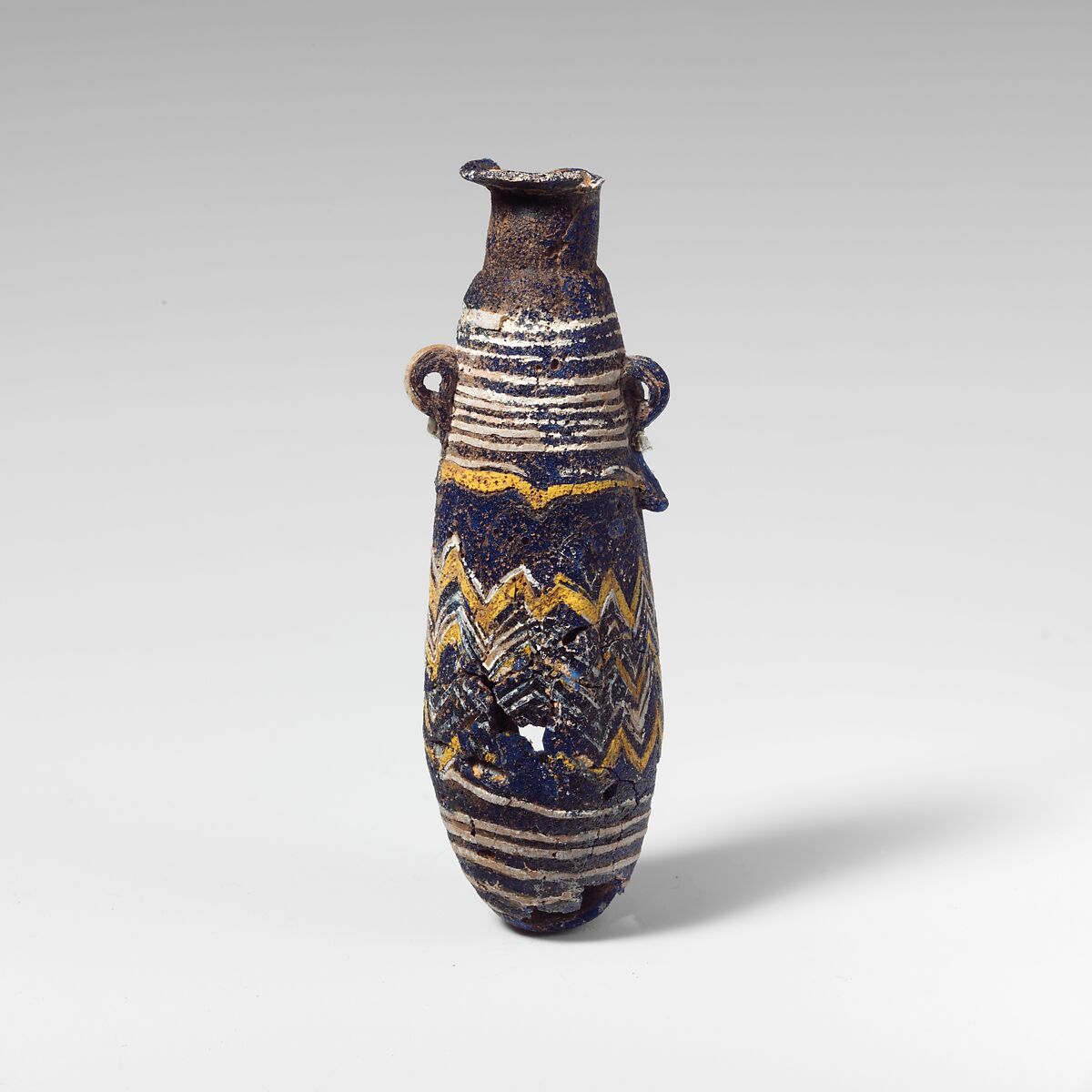 Glass alabastron (perfume bottle), Glass, Greek, Eastern Mediterranean 