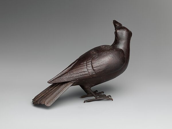 Okimono in form of Crow (Karasu), Iron, Japanese