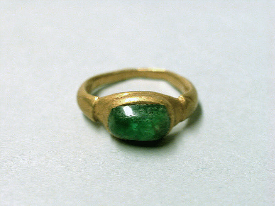 Gold and beryl ring, Gold, beryl, Roman 