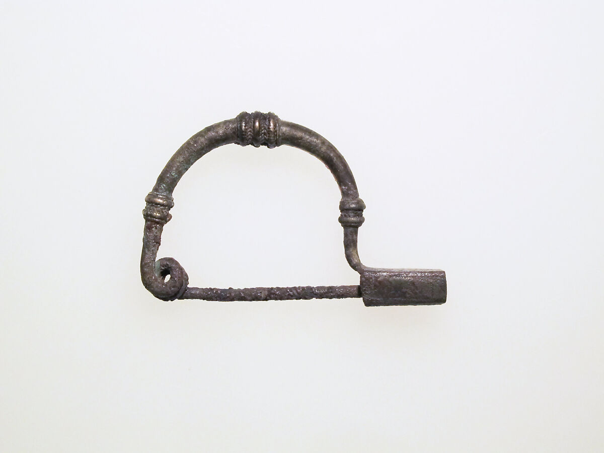 Fibula, bow-shaped, Silver, Etruscan 