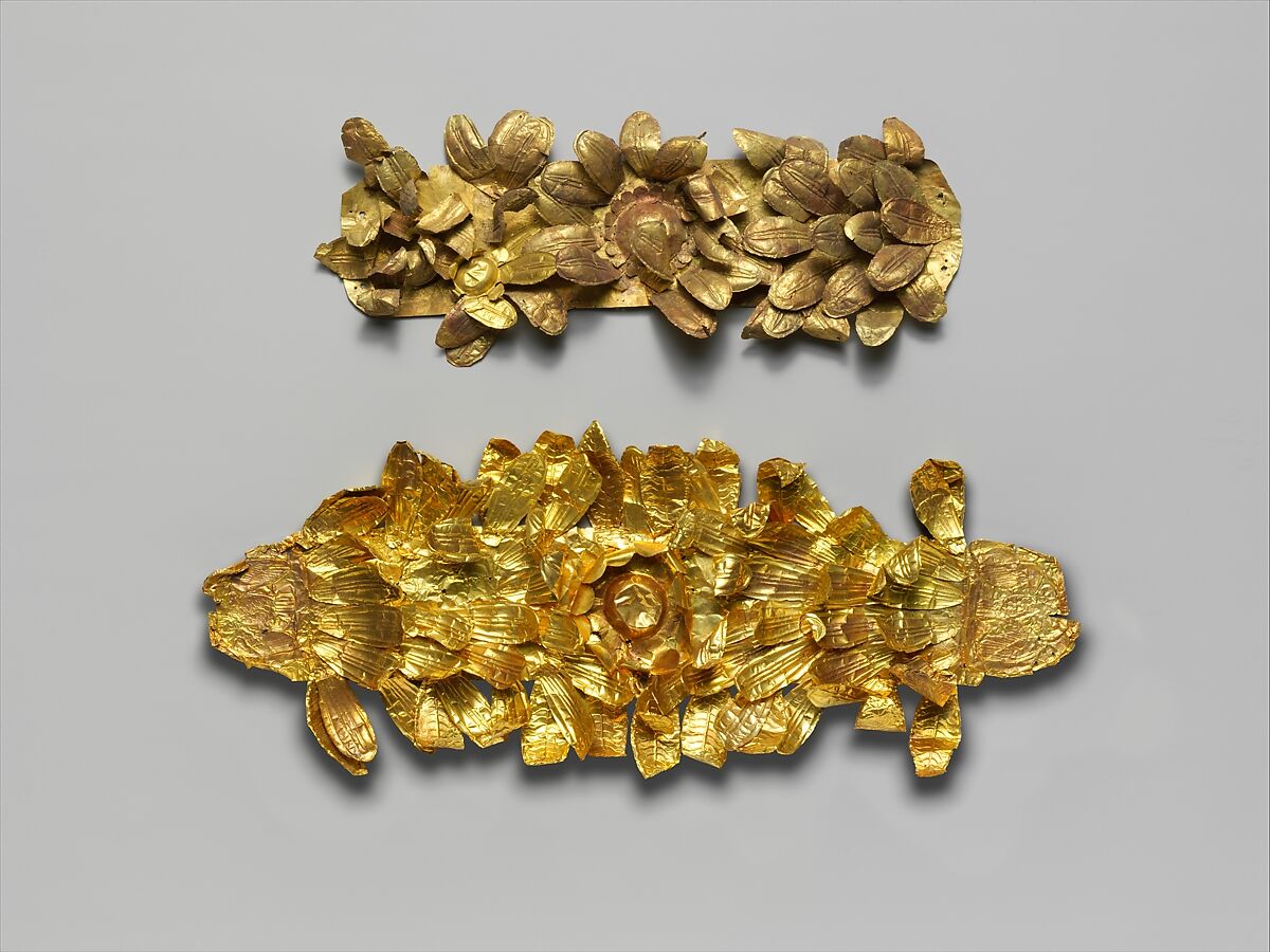 Gold funerary wreath, Gold, Etruscan