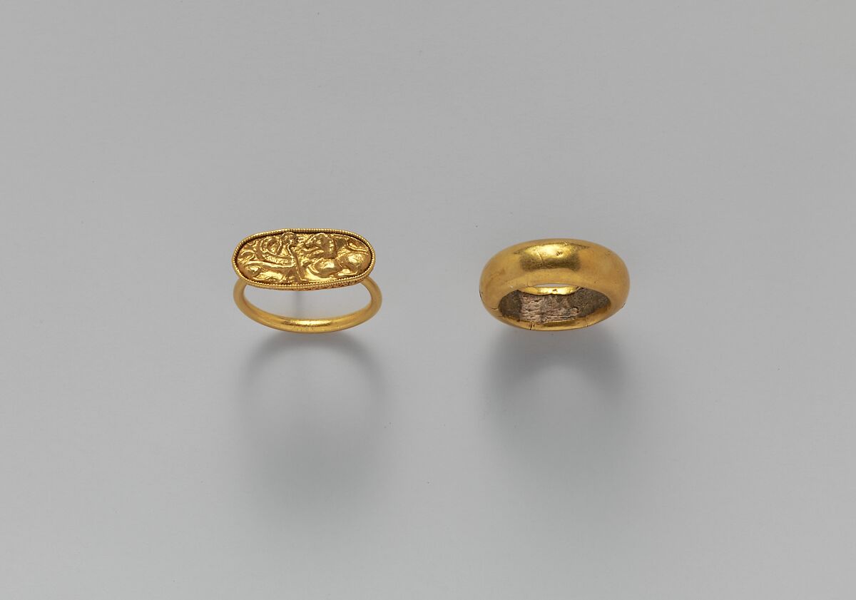 Gold and ivory ring, Gold, ivory, Etruscan