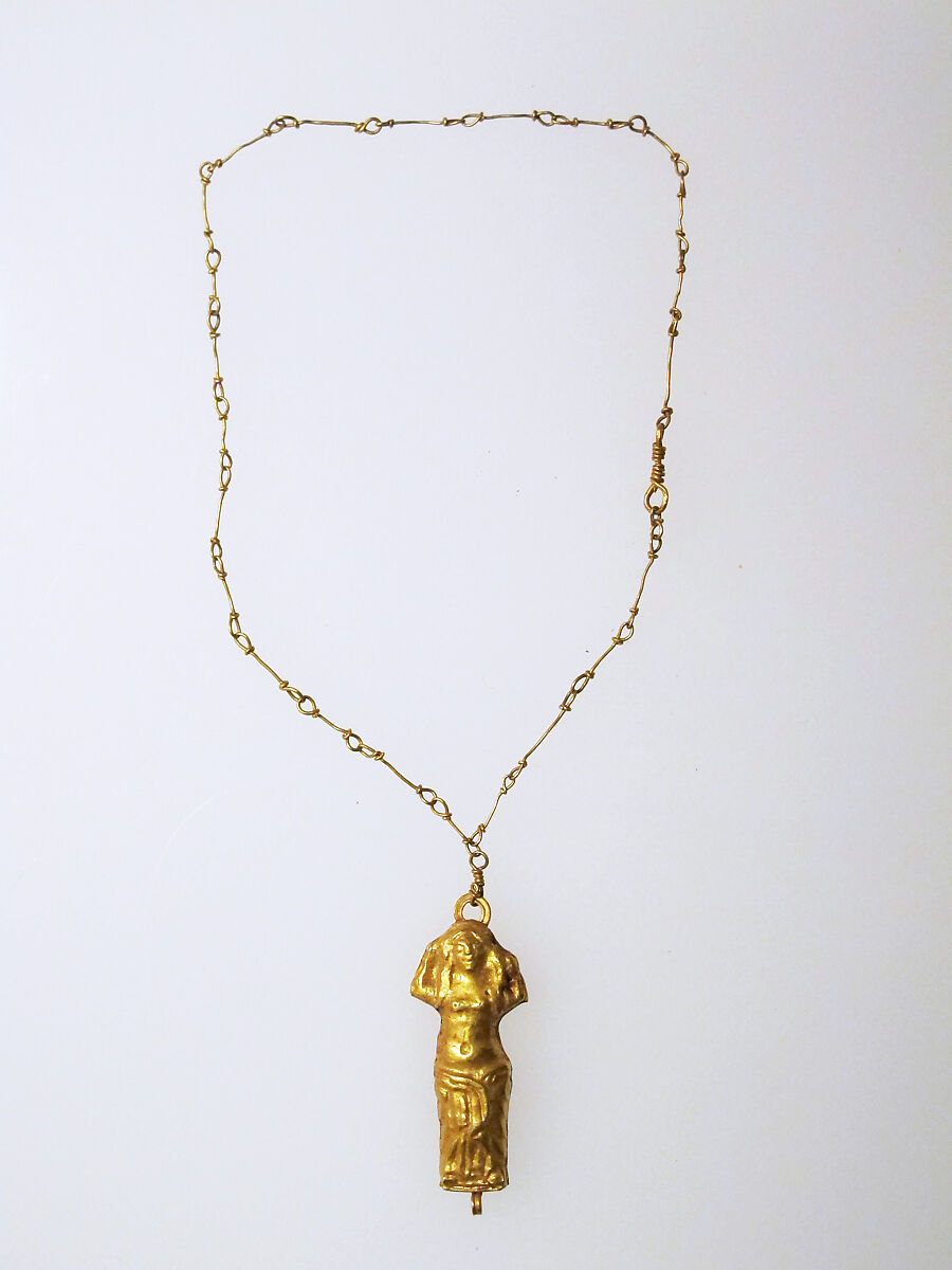 Necklace, chain, Gold, glass