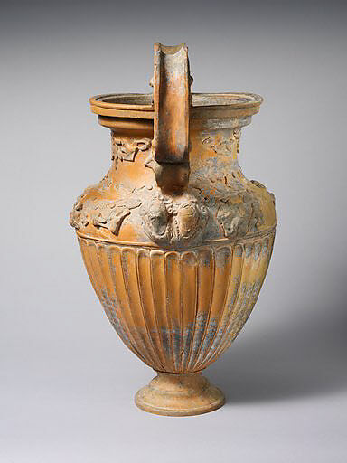 Terracotta volute-krater (bowl for mixing wine and water), Attributed to the Bolsena Group, Terracotta, Etruscan