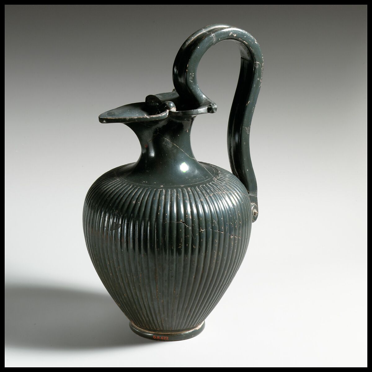 Terracotta oinochoe (jug), Resembles the Group of Vienna O.565 in shape, Terracotta, Etruscan