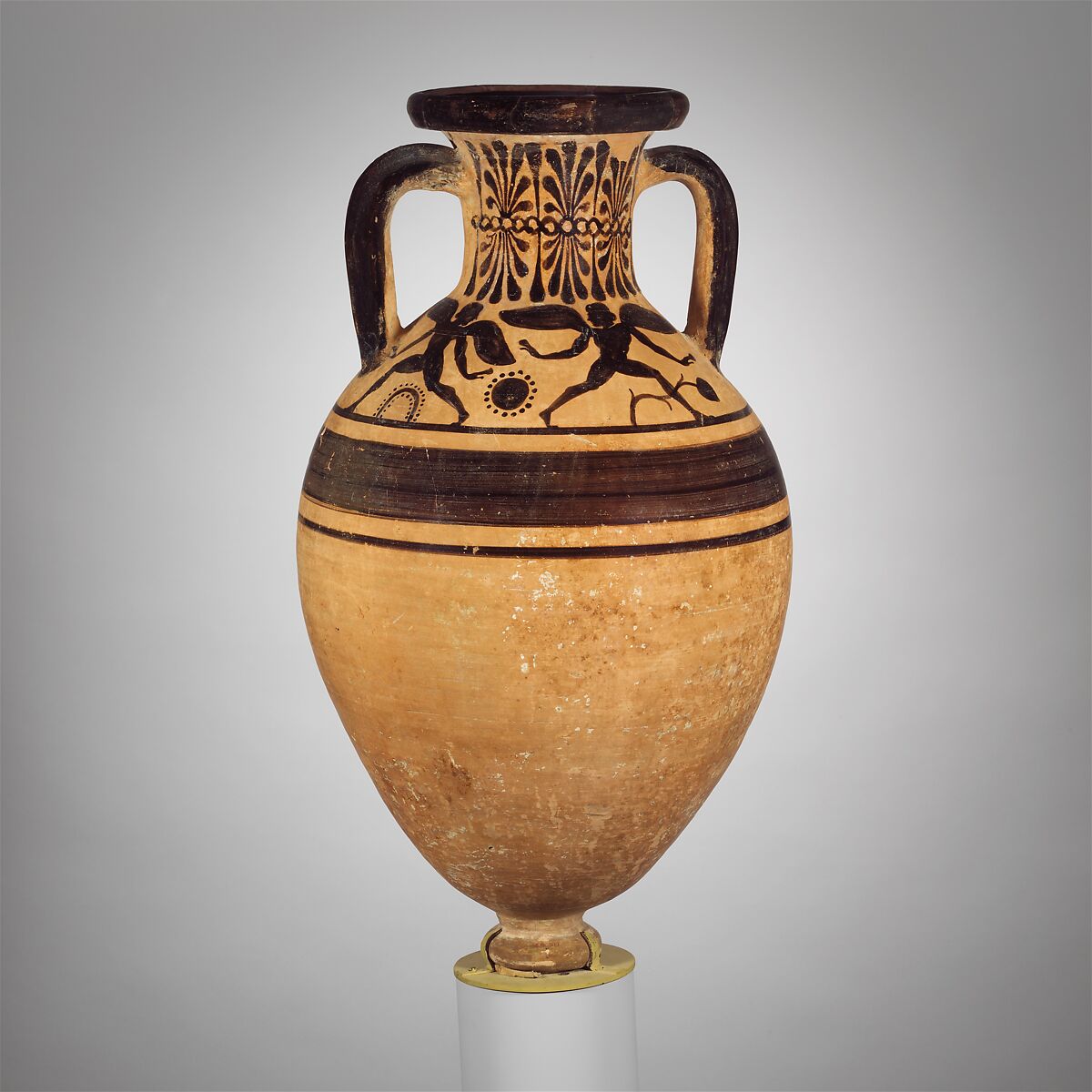 Terracotta neck-amphora (jar), Attributed to the Group of New York GR 517, Terracotta, Etruscan