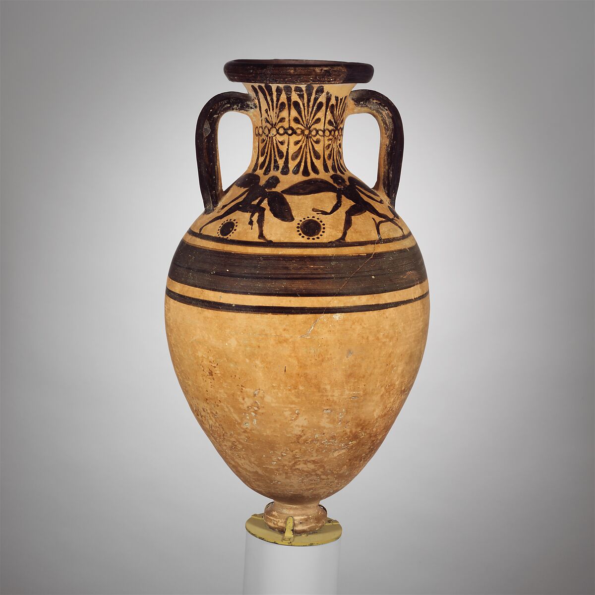 Terracotta neck-amphora (jar), Attributed to the Group of New York GR 517, Terracotta, Etruscan 