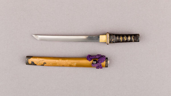 Blade and Mounting for a Miniature Short Sword (Wakizashi), Steel, wood,  lacquer, rayskin (samé), baleen, silver-copper alloy (shibuichi), Japanese