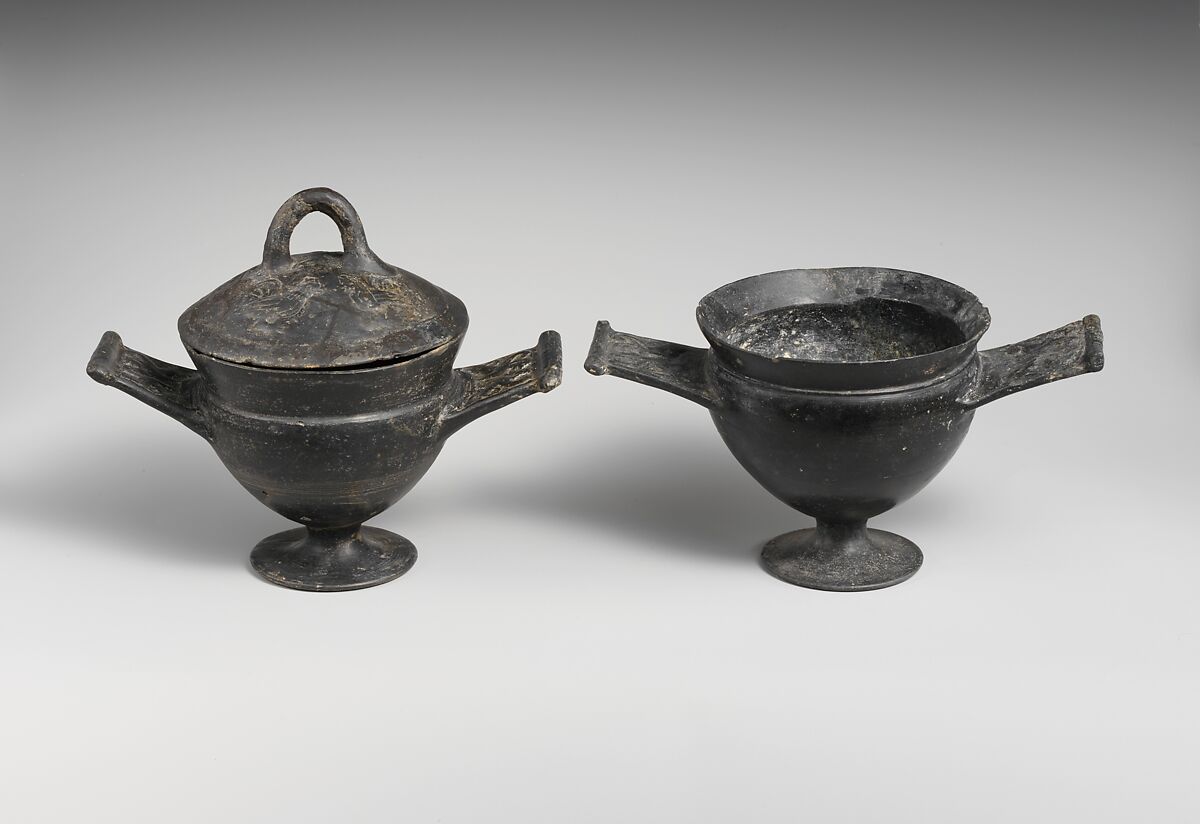 Terracotta cup with lid, Terracotta, Etruscan