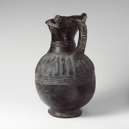 Terracotta trefoil oinochoe (jug)