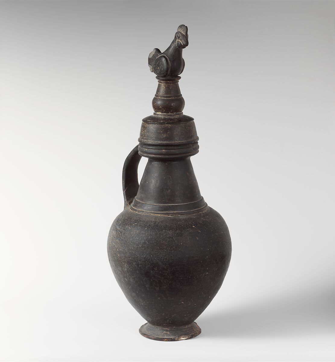 Terracotta jug with lid, Terracotta, Etruscan 