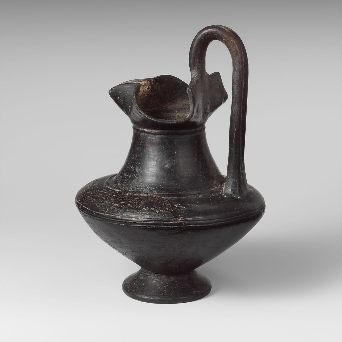 Terracotta oinochoe (jug), Terracotta, Etruscan 