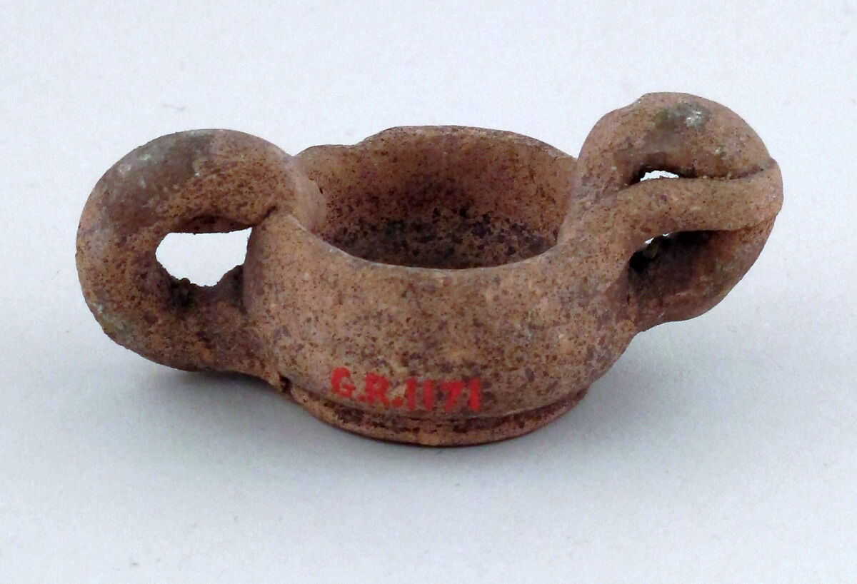 Cup, miniature, Terracotta, Etruscan 