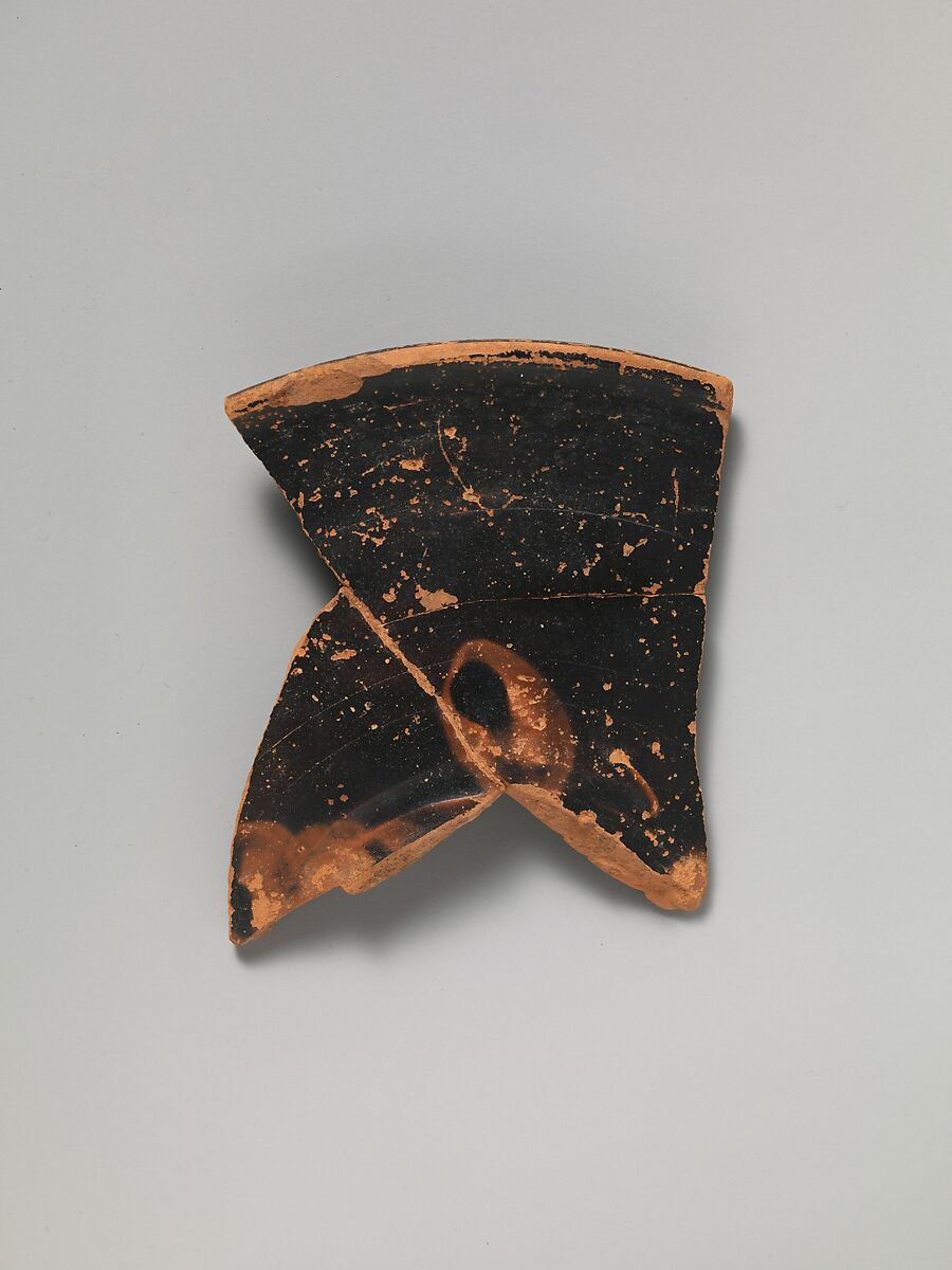 Terracotta bowl fragments with graffito inscription, Terracotta, Etruscan