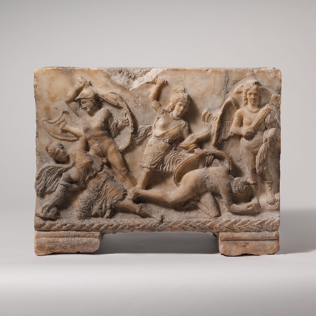 Alabaster cinerary urn, Alabaster, Etruscan