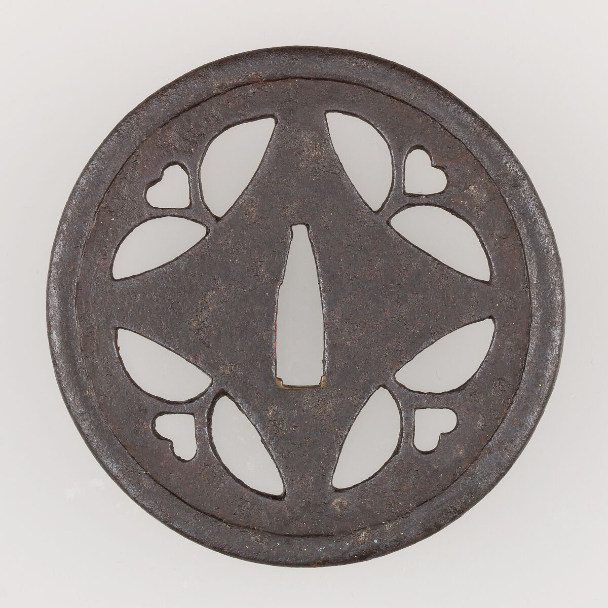 Sword Guard (Tsuba), Iron, copper, Japanese