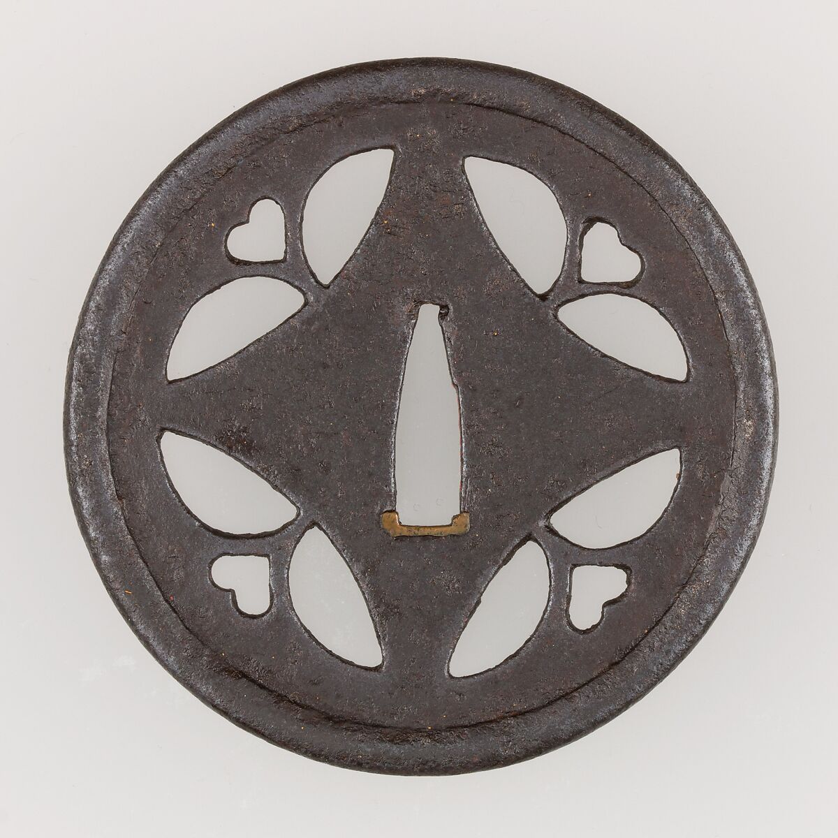 Sword Guard (Tsuba), Iron, copper, Japanese