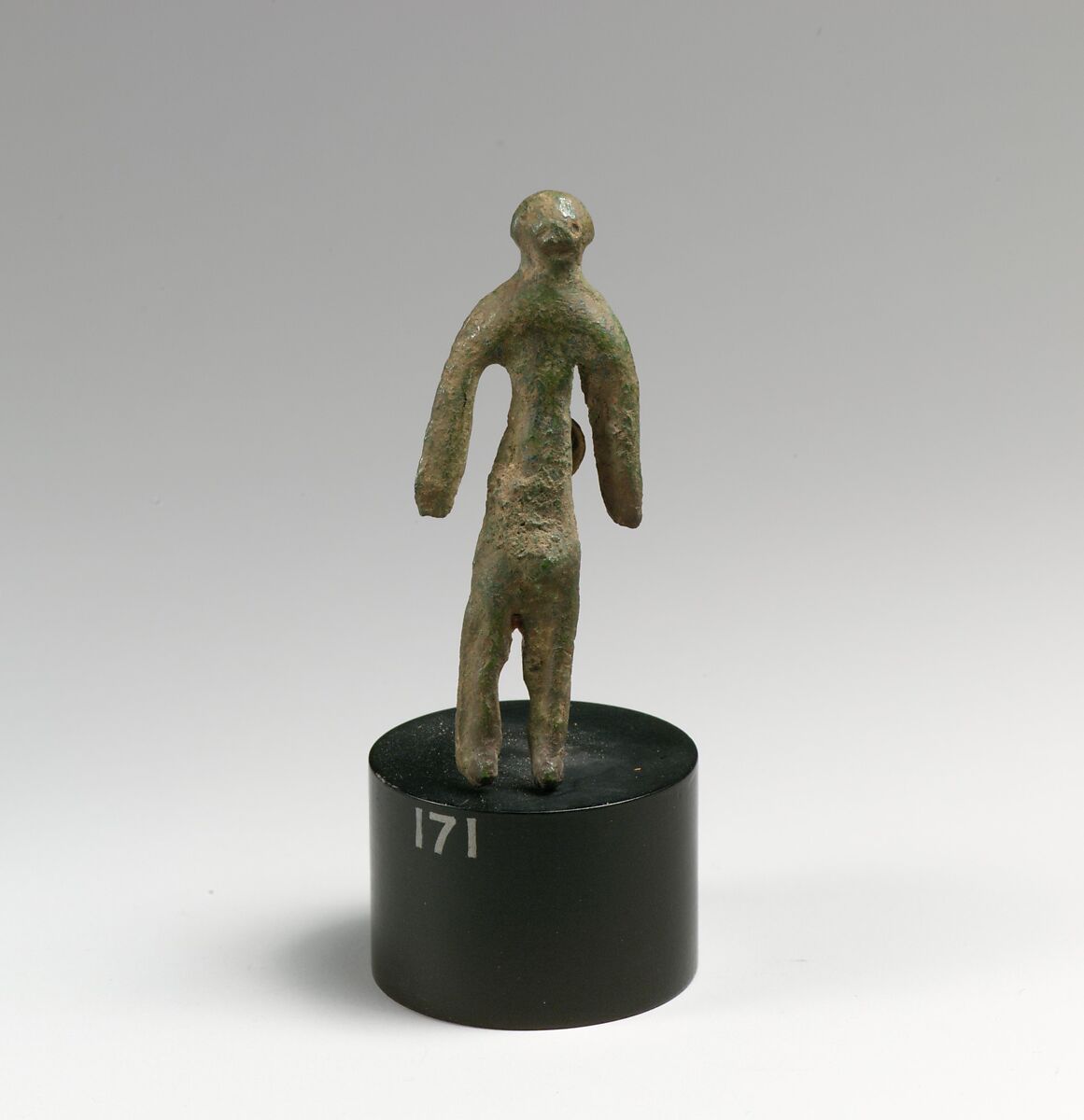 Bronze statuette (of a man?), Bronze, Etruscan 