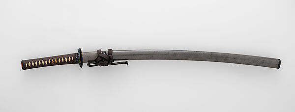 鮫皮研出鞘大小拵 Blade and Mounting for a Long Sword (<i>Katana</i>), Muramasa  Japanese, Steel, wood, lacquer, ray skin (<i>same</i>), thread, copper-gold alloy (<i>shakudō</i>), gold, Japanese