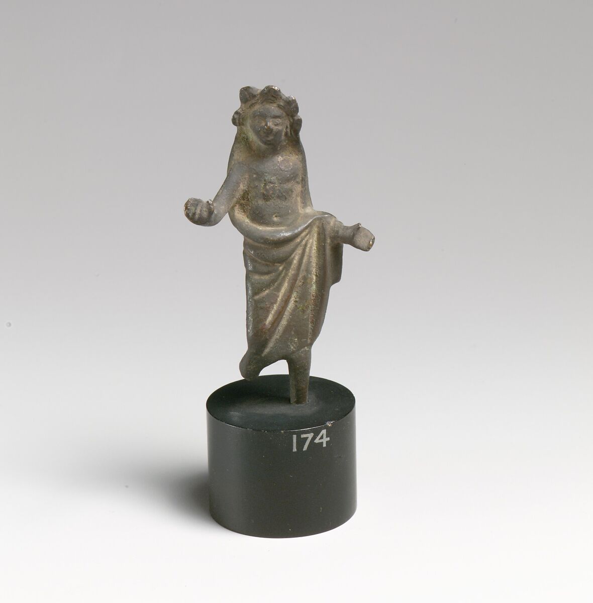 Statuette of a man wearing a mantle over head, Bronze, Etruscan 