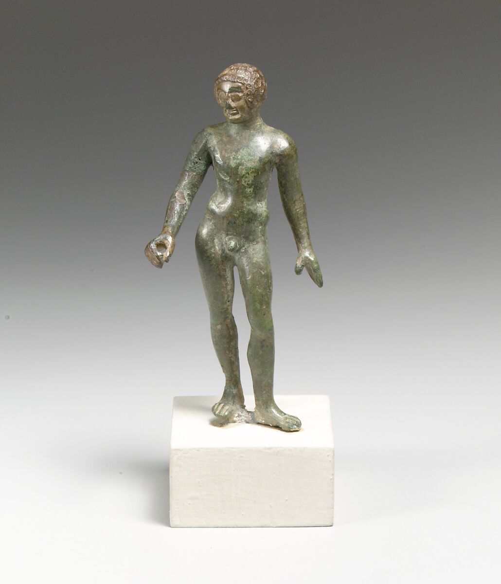 Bronze statuette of a youth, Bronze, Etruscan 